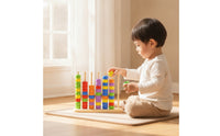 Educational Approach Wooden Peg Board Bead Game Fine Motor Bead Matching Toy Hand-Eye Coordination Wooden Peg Board with Beads Stacking for Toddler Boys and Girls, Toddlers, Preschoolers, Home, Classroom