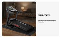 Ultra-Quiet Foldable Home Treadmill Space Saving Design Foldable Treadmill Shock-Absorbing Electric Running Machine Easy to Move for Gym