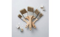 5 Pieces Versatile Nylon Bristle Paintbrushes Multi-Size Paintbrushes with Wooden Handles Angled Paint Brush Set Flat for Cabinets, Decks
