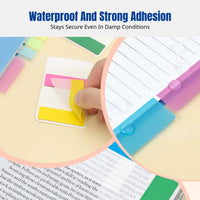 Colorful Semi-Transparent Sticky Notes, Waterproof Writable Tab Tabs, Strong Adhesive Label Stickers for Office, School