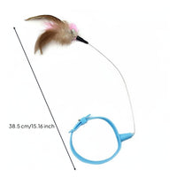 With Bell Cat Collar Toy Chew-Resistant Wearable Cat Teaser Stimulates Instincts Feather Wand Collar Promotes Exercise for Indoor Cats