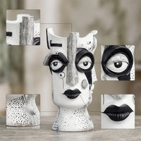 Human Face Vase Sculptural Face Vase Artistic for Art Lovers, Office Desk