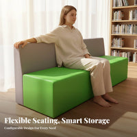 Wear-Resistant Padded Reception Bench Modern Design Combinable Soft Seating Block Multiple Color choices Commercial Furniture Minimalist design for Interior Designers, Office Managers, Waiting Rooms, Lobbies, Offices, Shopping Malls