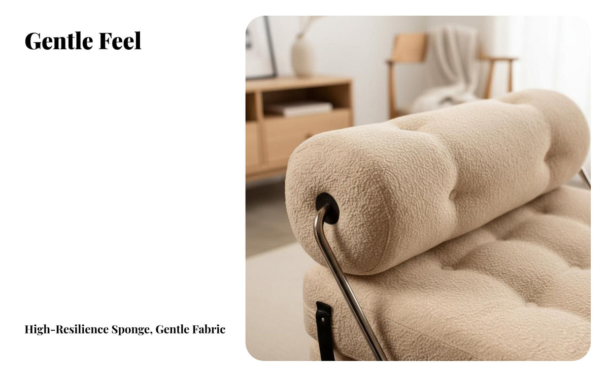 Space-Saving Fold-out Sleeper Chair High-Density Foam Pull-out Armchair Bed Lightweight Convertible Seating Modular for Apartment Dwellers, Guests, Students, Small Areas, Living Room, Bedroom