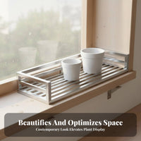 Windowsill Planter Shelf Rustproof Stainless Steel Flower Pot Holder Anti-Rust Hanging Flower Pot Holder for Apartment Dwellers, Patio, Fence