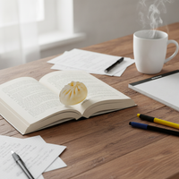 Cute Original Steamed Bun Acrylic Bookmark for Students, High Aesthetic Transparent Reading Marker