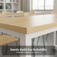 2-Tier Student Desk Wide Tabletop Storage Shelf Computer Desk Stable Structure Long Writing Table for Students, Children, Study Room, Bedroom