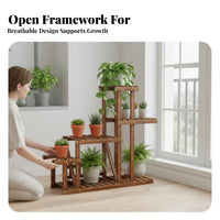 Floor-Standing Multi-Tier Plant Stand Sturdy and Long-Lasting Multi-Tier Flower Rack Space-Saving Indoor Furniture Strong Load-Bearing for Gardeners, Homeowners, Renters, Living Room, Balcony, Bedroom, Hallway