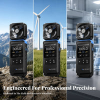 Two-screenScreen Display Digital Anemometer Temperature and Humidity Readings Handheld Anemometer Sound Alarm Wind Speed Meter Curve Recording