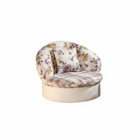 Removable and Washable Cover Upholstered Round Armchair Modern Design Upholstered Contoured Seat Comfortable Cushion Lounge Chair Breathable Upholstery for Adults, Students, Homeowners, Bedroom, Study Room, Reading Nook, Home Detachice