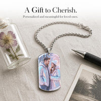 Customizable Stainless Steel Dog Tag Photo Pendant Necklace for Men and Women