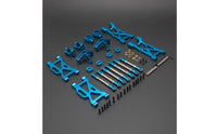 CNC Machined 1/10 Scale RC Upgrade Kit Long-Lasting 1/10 Scale RC Car Parts Anodized Finish Metal Chassis Upgrade Set Easy Installation for Racing