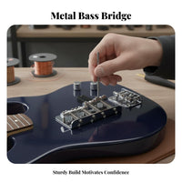 4-String Bass Bridge Easy to Install 4 String Bass Bridge Musical Instrument Accessory Shiny Finish Rustproof for Luthiers