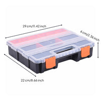 Slimline Screw Organizer Box Sturdy Hardware Storage Case Heavy-Duty Container Rugged for DIYers, Garage