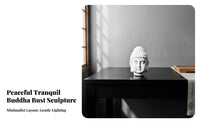 Calming Presence Buddha Head Statue Serene Appearance Ceramic Buddha Head Highly Detailed Craftsmanship Zen Aesthetic Ornament Artistic for Spiritual Seekers, Home Decorators, Meditation Practiti Single Rs, Entrance Hall, Living Room, Bedroom, Office