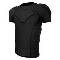 Padded Shirt with EVA Padding Snug Compression Shirt with Back Pads Apparel for Football Athletes, Athletes