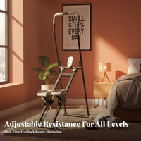 Home Step Climber Full-Body Workout Vertical Climber Exercise Machine Space-Saving Home Cardio Stepper for Women, Men, Indoor, Apartment, Living Room