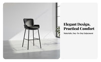 Light Luxury Curved spine Bar Stool Modern Design Counter Chair Minimalist aesthetic Seating Furniture With Footrest for Cafe Owners, Homeowners, pairs, Kitchen Island, Restaurant, Dining Room