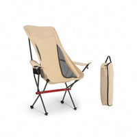 Folding Camp Chair Portable High-Back Chair with Armrests Lightweight Furniture for Campers, Anglers, Camping, Fishing, Beach