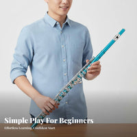 16 Key C Flute Student Flute Complete Kit for Adult Learners, Amateur Artists, Music Class, Band Practice, Live Performance