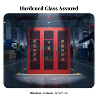 Cold-Rolled Steel Micro Fire Station Cabinet Strong and Long-Lasting Fire Equipment Cabinet Rust Resistant Glass Door Safety Locker for Construction Site Managers, School Administrators, Factories, Office Buildings, Workshop, Shopping Malls