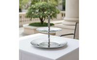 2-Tier Fruit Tray Decorative Cupcake Stand with Handle Stable Two-Tier Serving Platter for Hosts