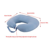 Soft Velvet Cotton Anti-Leaning Body Pillow Ergonomic Design U-Shaped Arm Support Cushion Adjustable Strap Wheelchair Lap Pillow Multi-Purpose for Elderly