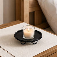Geometric Metal Candle Holder, Modern Tealight Holder, 9x10cm, Twisted Design for Festive Atmosphere