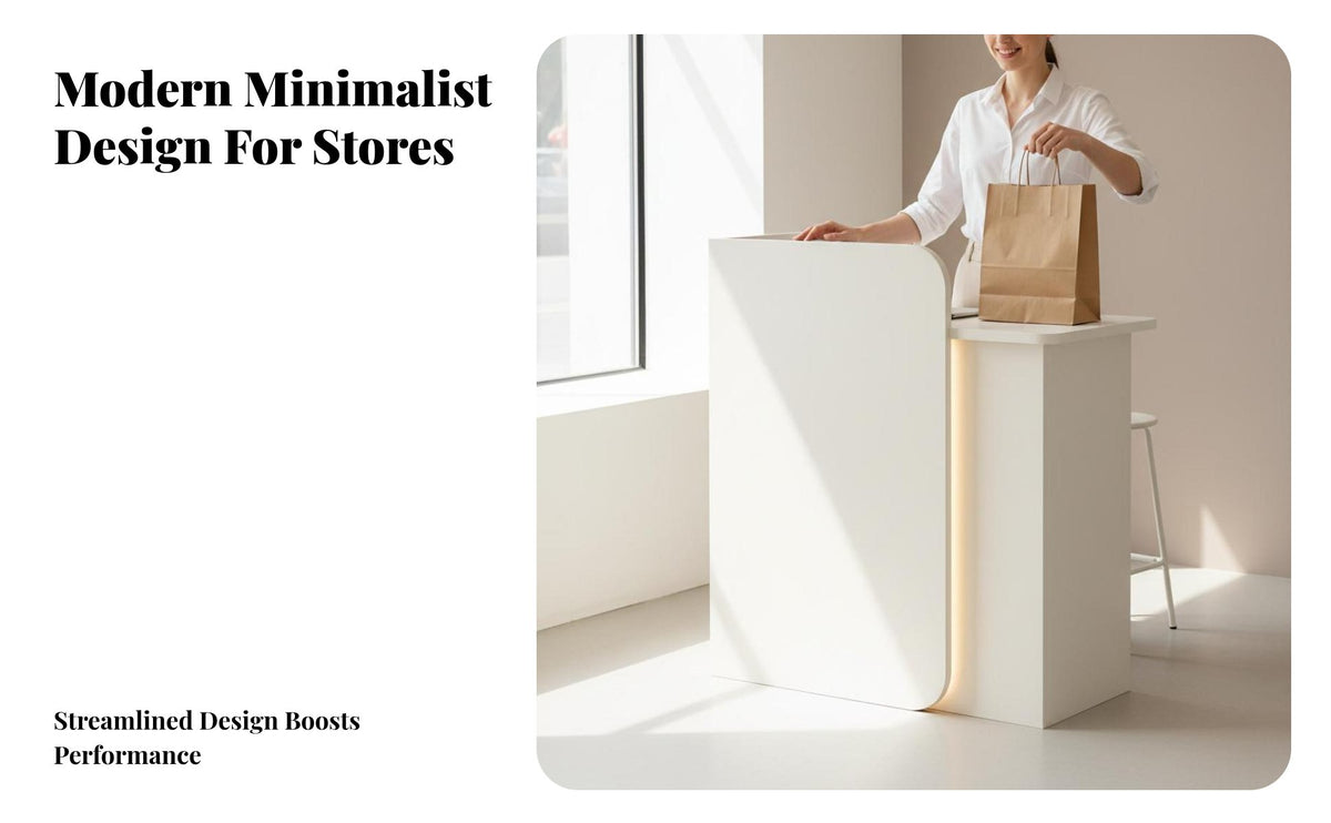 Space-Saving Small Checkout Counter Easy Assembly Boutique Checkout Stand Stable Structure Salon Front Desk Sturdy Construction for Business Owners, Receptionists, Retail Team, Cafe, Office, Medical Office, Lobby