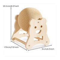 Interactive Cat Scratching Toy Stable Scratcher with Wooden Solid Frame Scratcher Toy Natural for Kittens