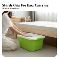 3 Pieces Wheeled container Set Large Capacity Organizing Box safe Lids for Families