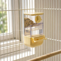 Automatic Bird Feeder and Water Dispenser with Hull Separation and Leak-Proof Design for Parrots
