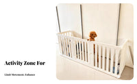 Configurable Shape customizable Puppy Gate Easy Assembly Dog Playpen Secure Door Latch Pet Fence Foldable Design for Indoors, Indoor, Living Room, Hallway