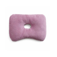 Vacuum Compressible Ear Hole Pillow Checkerboard Textured Side Sleeper Pillow with Ear Hole