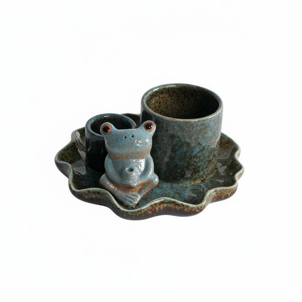 Frog Candle and Aromatic Stick Holder Stand Multi-Functional Frog Aromatic Stick
