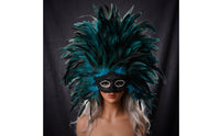 costume ball Face Covering Dramatic Feather Face Covering Oversized Feather Headpiece for Theatre