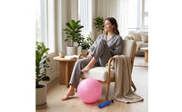 Frosted Fitness Ball with Inflation Needle Portable Fitness Ball Easy to Inflate Stable for Home Workouts