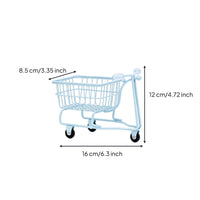 Realistic Simulation Mini Shopping Cart Toy Creative Design Three-Wheel Toy Trolley Multi-Functional Household Accessory for Playroom