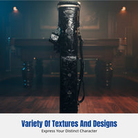 Billiard Cue Case, 7-Hole Large Head Tube, Multi-Compartment Pool Cue Bag, Leather Cross Pattern, Professional Storage