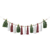 Tassel Garland Festive Banner with Wood Beads Wooden for Photo Backdrop, Nursery