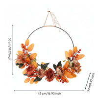Wreath with Jute Twine Open-Frame Floral Hoop Wreath Indoor for Entryway, Mantel