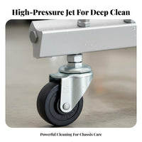 360° Swivel Casters Pressure Washer Undercarriage Cleaner Multi-Nozzle Design Car Underbody Washer Wide Spray Coverage for Driveways, Patios