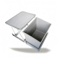 Space-Saving Under-Sink Cabinet Trash Bin Concealed Pull-out Trash Can with Single Container Easy Access Cabinet Waste Bin with Lid Organized
