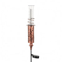 Clear Tube Solar Rain Gauge Printed Markings Metal Rain Gauge Stake for Lawn Decoration