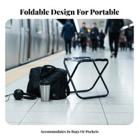 Foldable Design space-saving Travel Seat Lightweight Folding Stool Quick Setup Camp Chair sturdy for Commuters, Outdoor lovers, Camping, Public Transport, Queueing, rearpacking