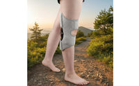Stabilizing Flexible Knee Brace Adjustable Patella Support Brace Breathable Hinged Knee Support Lightweight for Seniors, Squatting, Hiking, Walking