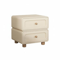 Streamlined Contemporary Design 2-Drawer End Table space-saving Size Nightstand Rounded Corners Storage Cabinet Multi-Purpose for Apartment Dwellers, Homeowners, Bedroom, Small Spaces, Dorm Room, Entryway