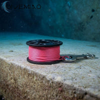 Compact Design Dive Line Spool with Double Ender Hook Diving Guideline Reel Underwater Finger Spool for Technical Divers