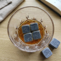 Whisky Stones for Chilled Drinks without Dilution, Premium Granite Chilling Stones for Men, Dad, Reusable Ice without Tongs, Home Bar Essentials
