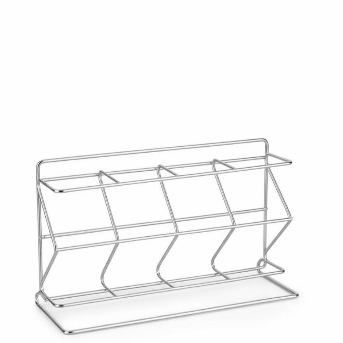Chrome-Plated Coffee Capsule Rack Rectangular Base Coffee Capsule Stand Silver Tone Kitchen Storage Compact Size